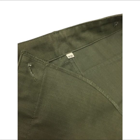 VINTAGE U.S MARINE CORP. OLIVE ULITIY CARGO PANTS Size 36 wool y2k military - Picture 4 of 7